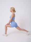 kalça Büzgülü Fitness Şortu - Mavi itsisy
