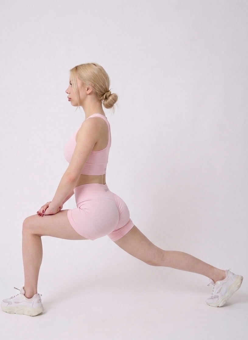Hip Ruched Fitness Shorts - Pink itsisy